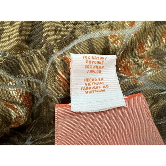 Hearts of Palm Blouse Size 14 Animal Print Semi-Sheer Collared Button-Down NEW - Picture 11 of 13